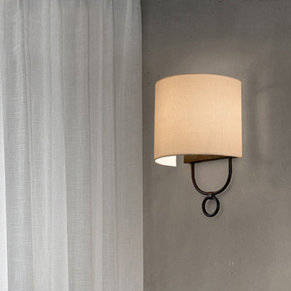 Élodie Half-Cylinder Wall Lamp with White Fabric Shade