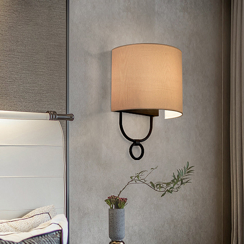 Élodie Half-Cylinder Wall Lamp with White Fabric Shade