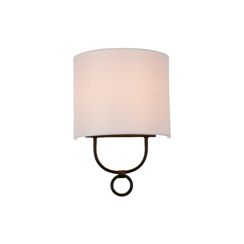 Élodie Half-Cylinder Wall Lamp with White Fabric Shade