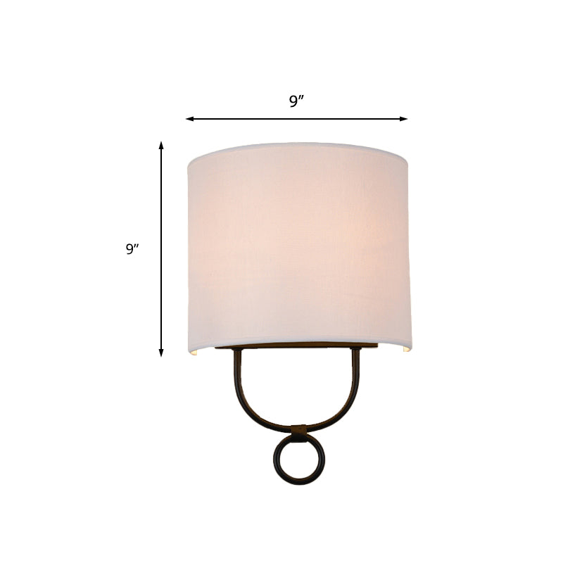 Élodie Half-Cylinder Wall Lamp with White Fabric Shade