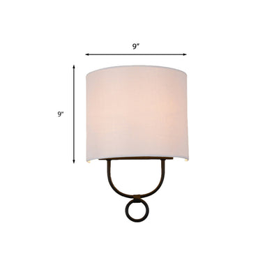 Élodie Half-Cylinder Wall Lamp with White Fabric Shade
