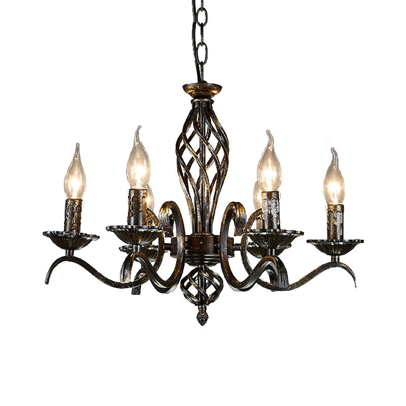 Noirville Traditional Black Candle Chandelier Pendant Light