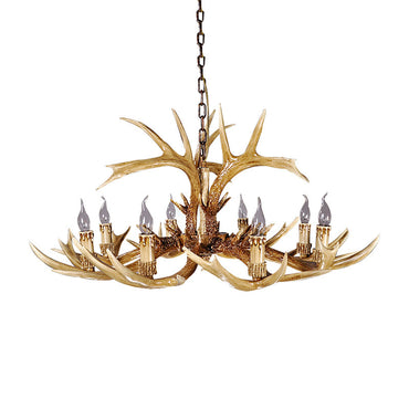 Adélie Rustic Antler Resin Chandelier Ceiling Light