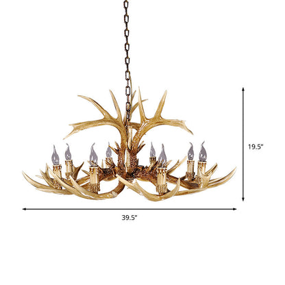 Adélie Rustic Antler Resin Chandelier Ceiling Light