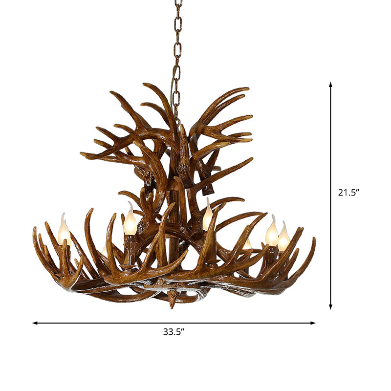 Montfleur Rustic Antler Chandelier Pendant Light
