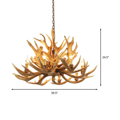 Rivière Rustic Antler Candelabra Chandelier Pendant Light