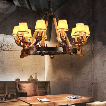 Renard Traditional Conical Shade Chandelier Pendant Light