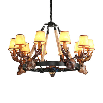 Renard Traditional Conical Shade Chandelier Pendant Light