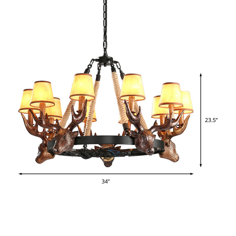 Renard Traditional Conical Shade Chandelier Pendant Light