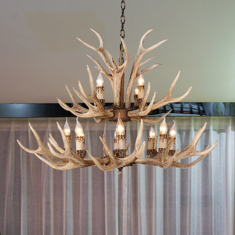 Isabelle Deer Antler Resin Chandelier