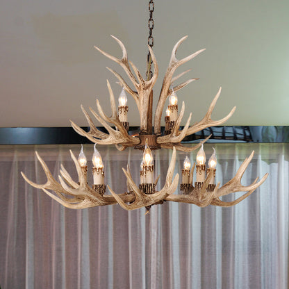 Isabelle Deer Antler Resin Chandelier