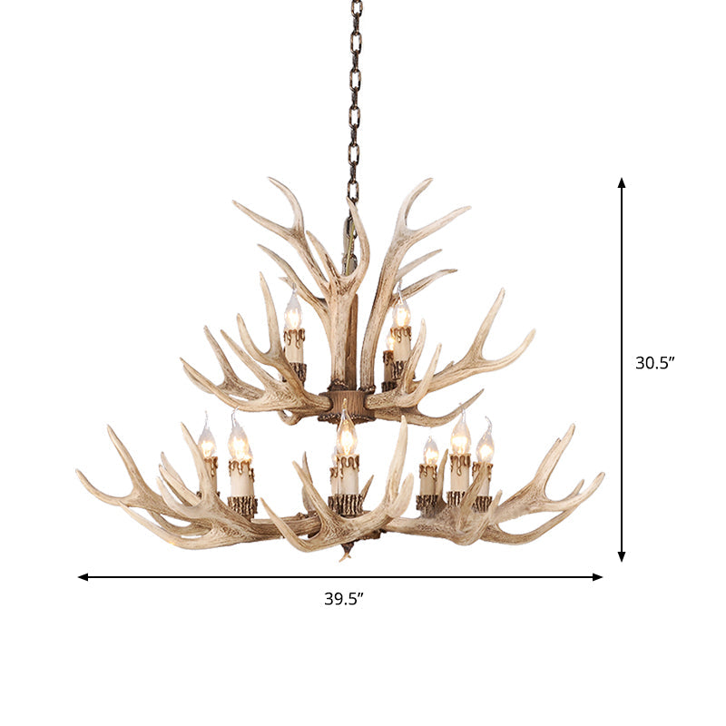 Isabelle Deer Antler Resin Chandelier