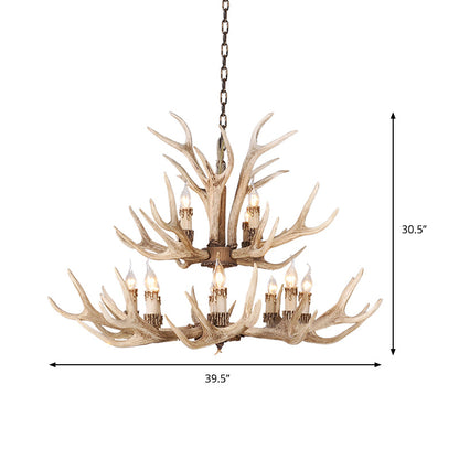 Isabelle Deer Antler Resin Chandelier