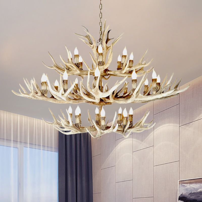 Isabelle Deer Antler Resin Chandelier