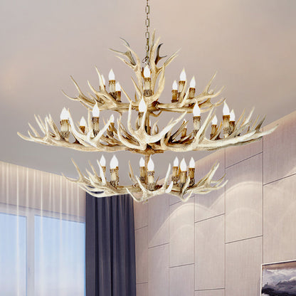 Isabelle Deer Antler Resin Chandelier