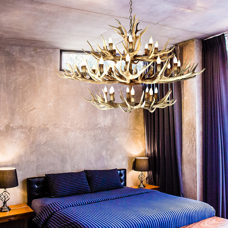 Isabelle Deer Antler Resin Chandelier
