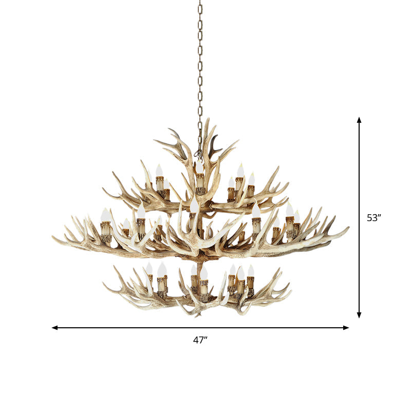 Isabelle Deer Antler Resin Chandelier