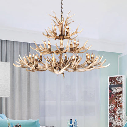 Isabelle Deer Antler Resin Chandelier