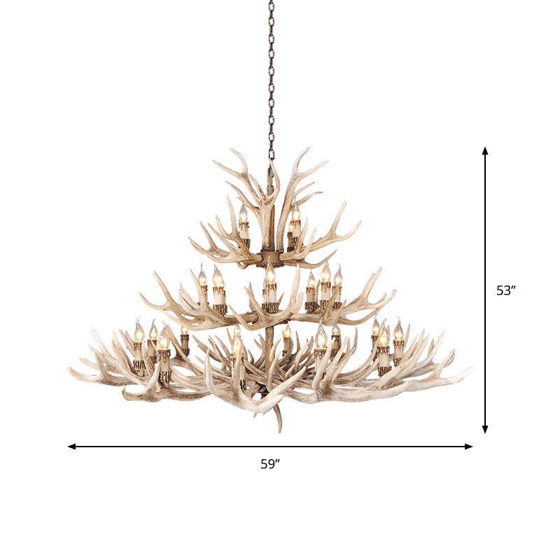 Isabelle Deer Antler Resin Chandelier
