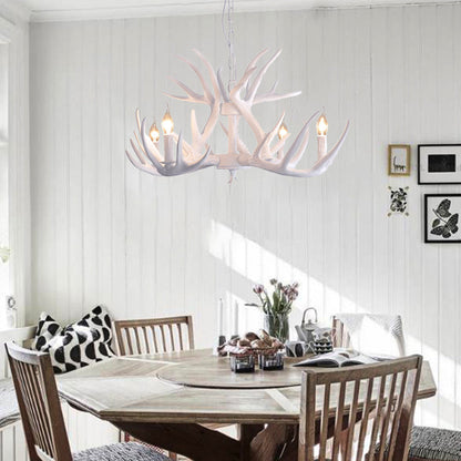 Valmont White Faux Antler Chandelier Pendant Light