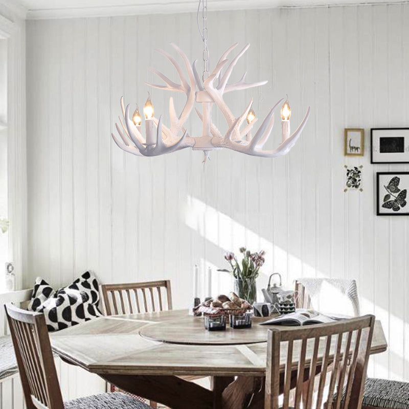 Valmont White Faux Antler Chandelier Pendant Light