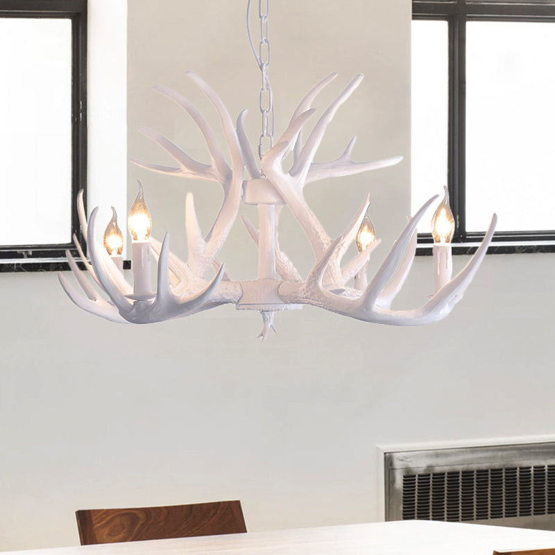 Valmont White Faux Antler Chandelier Pendant Light