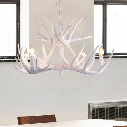 Valmont White Faux Antler Chandelier Pendant Light