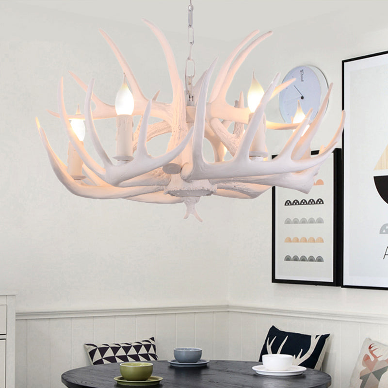 Valmont White Faux Antler Chandelier Pendant Light