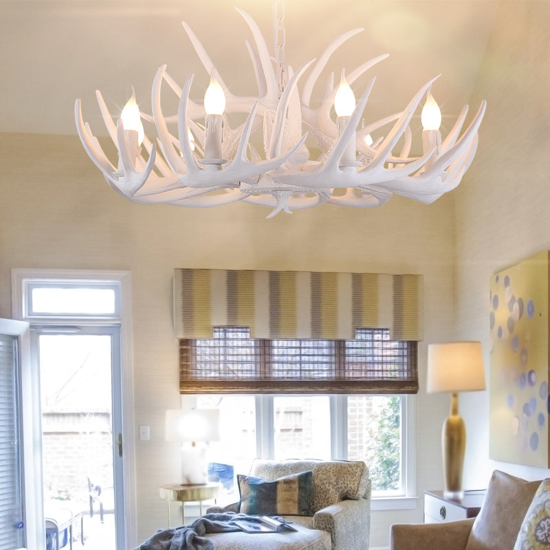 Valmont White Faux Antler Chandelier Pendant Light