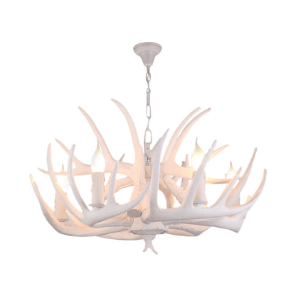 Valmont White Faux Antler Chandelier Pendant Light