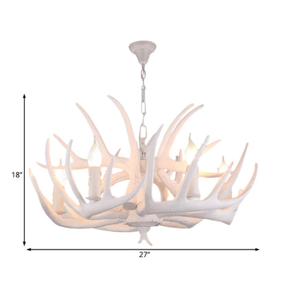 Valmont White Faux Antler Chandelier Pendant Light