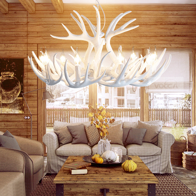 Valmont White Faux Antler Chandelier Pendant Light
