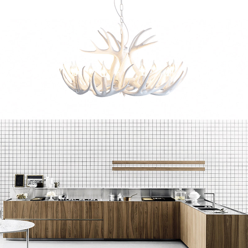 Valmont White Faux Antler Chandelier Pendant Light
