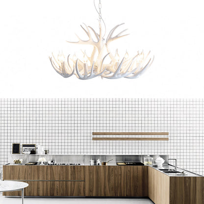 Valmont White Faux Antler Chandelier Pendant Light