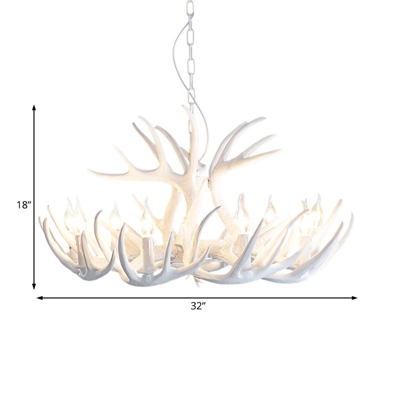 Valmont White Faux Antler Chandelier Pendant Light