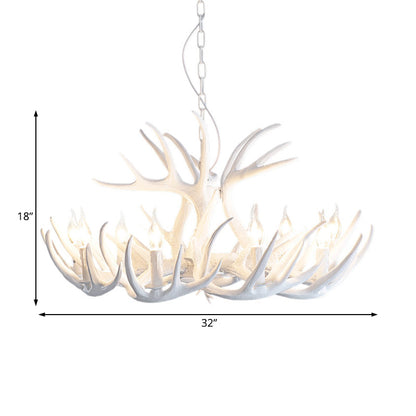Valmont White Faux Antler Chandelier Pendant Light