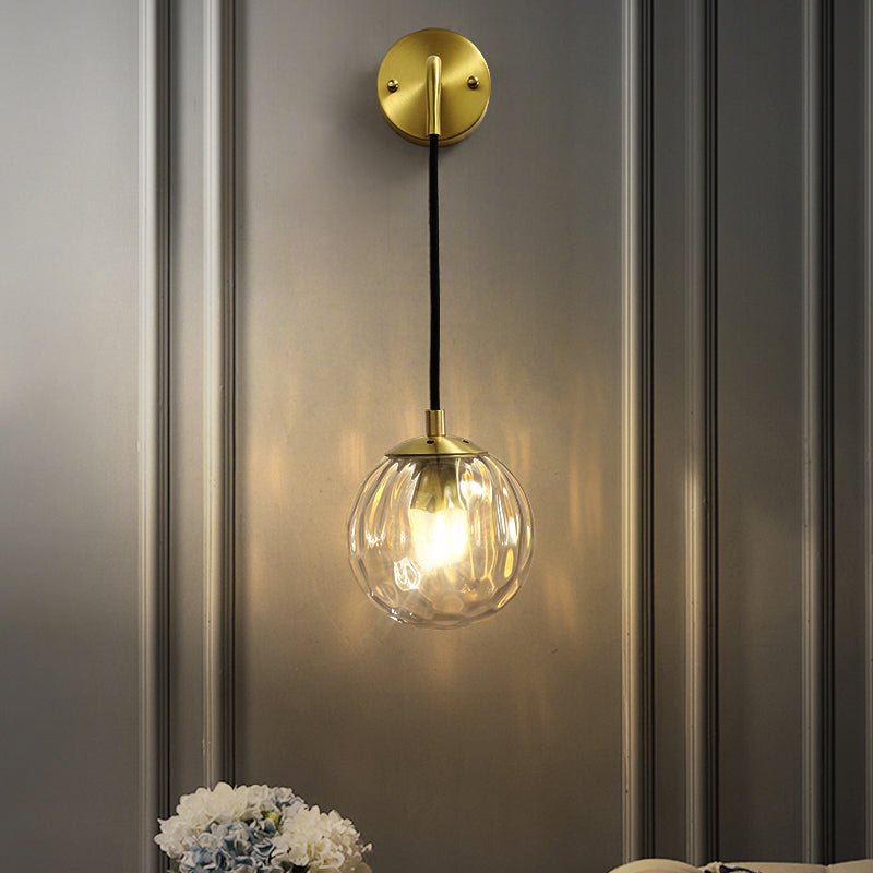 Céline Ripple Glass Globe Wall Light Sconce