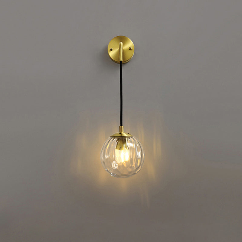 Céline Ripple Glass Globe Wall Light Sconce