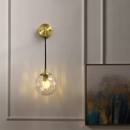Céline Ripple Glass Globe Wall Light Sconce