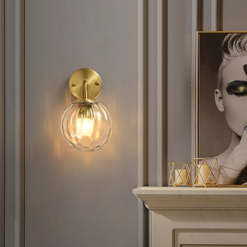 Céline Ripple Glass Globe Wall Light Sconce
