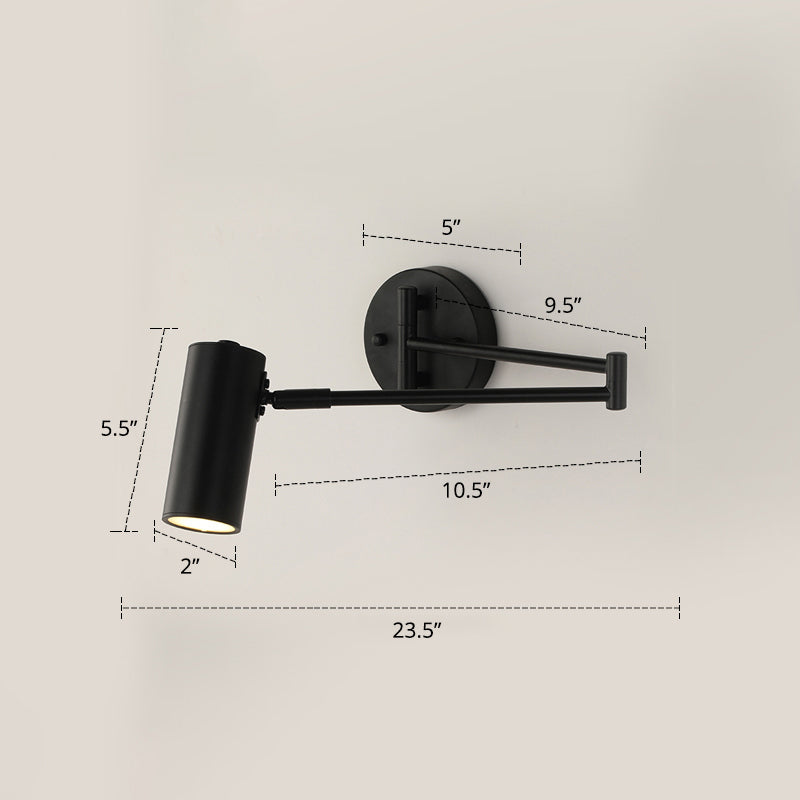 Élise Tubular Bedside Wall Reading Lamp with Extendable Arm