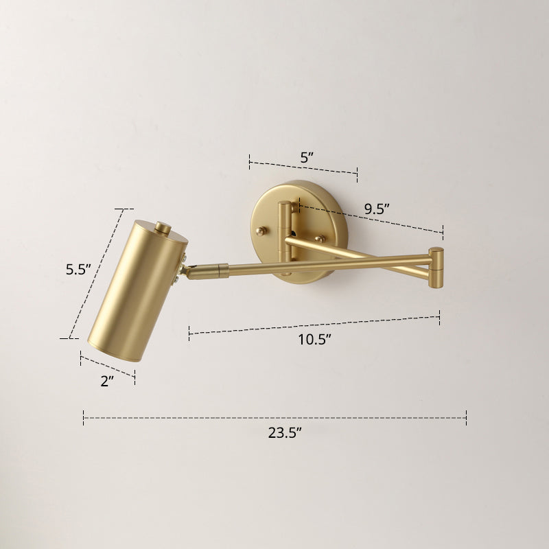 Élise Tubular Bedside Wall Reading Lamp with Extendable Arm