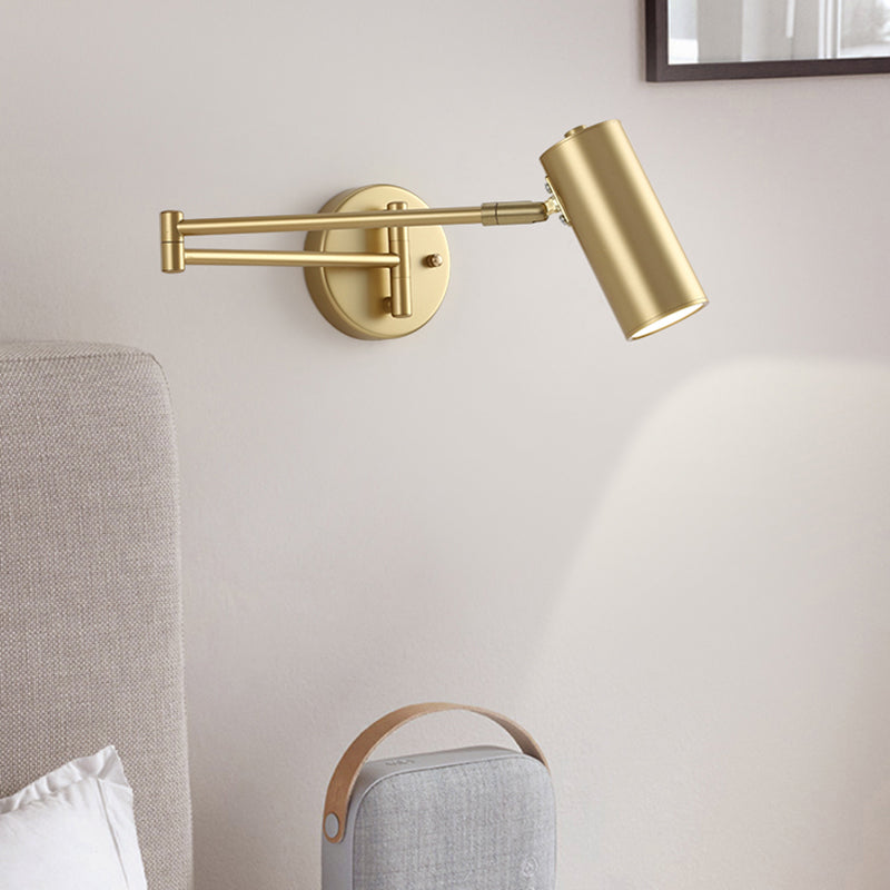 Amélie Tubular Bedside Wall Lamp with Extendable Arm and Acrylic Shade