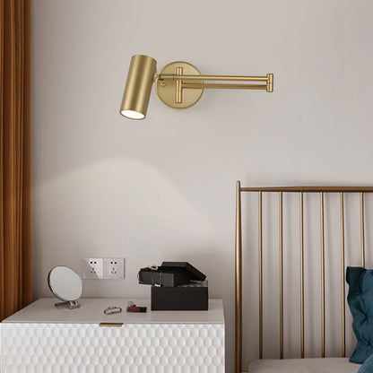 Amélie Tubular Bedside Wall Lamp with Extendable Arm and Acrylic Shade