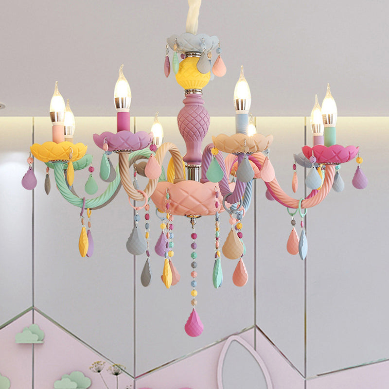 Amélie Purple Macaron Glass Kids Candelabra Chandelier