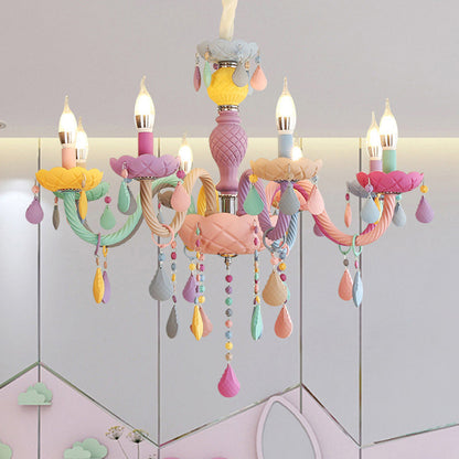 Amélie Purple Macaron Glass Kids Candelabra Chandelier