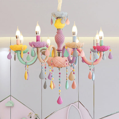Amélie Purple Macaron Glass Kids Candelabra Chandelier