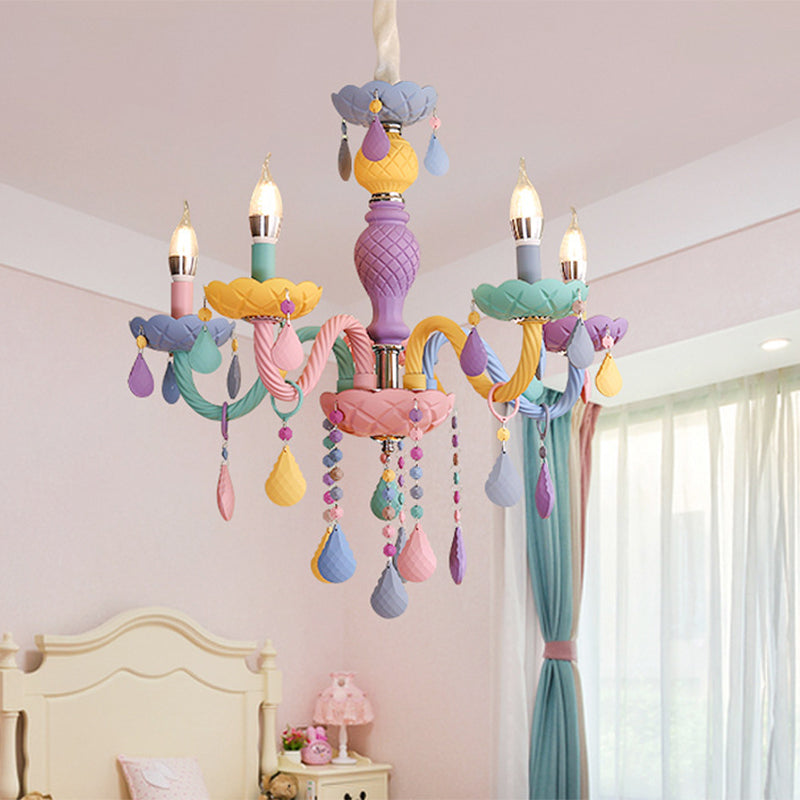 Amélie Purple Macaron Glass Kids Candelabra Chandelier