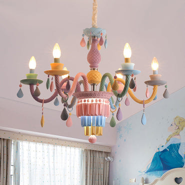 Amélie Purple Macaron Glass Kids Candelabra Chandelier