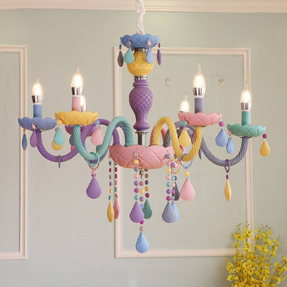 Amélie Purple Macaron Glass Kids Candelabra Chandelier